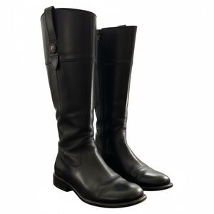 Frye Jayden Button Tall Black Leather Riding Boots